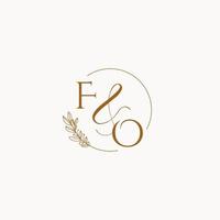 FO initial wedding monogram logo vector