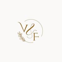 logotipo de monograma de boda inicial vf vector