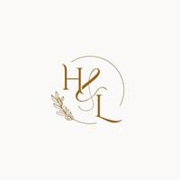 HL initial wedding monogram logo vector