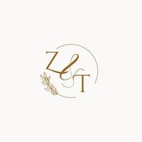 ZT initial wedding monogram logo vector