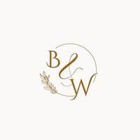 BW initial wedding monogram logo vector