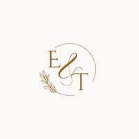 ET initial wedding monogram logo vector