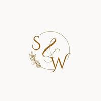 SW initial wedding monogram logo vector