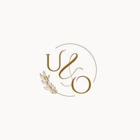 logotipo de monograma de boda inicial de uo vector