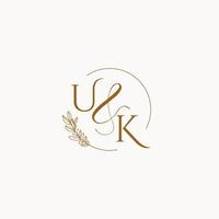 UK initial wedding monogram logo vector