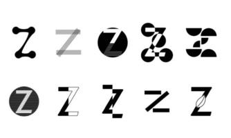 logotipos de conjuntos de monogramas con la letra z, colección vector