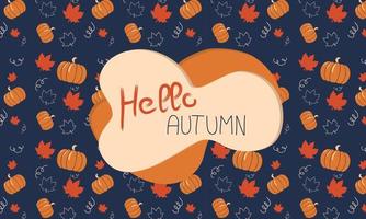 Hello autumn. Hand drawn different colored autumn leaves. Sketch, design elements. Vector illustration.