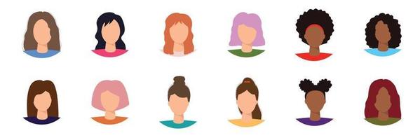 Big set of user avatar. People avatar profile icons. Male and female faces. Men and women portraits. Unknown or anonymous person. Characters collection. Vector illustration.