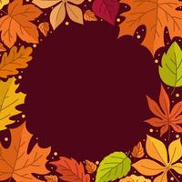 Fallen Leaves Frame Background vector