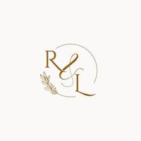 RL initial wedding monogram logo vector