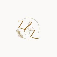 ZZ initial wedding monogram logo vector