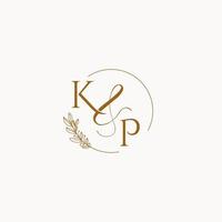 KP initial wedding monogram logo vector