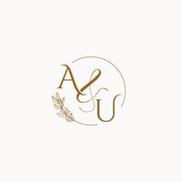 AU initial wedding monogram logo vector