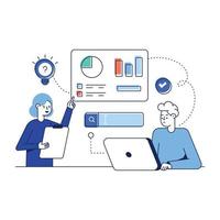 Check this flat illustration of project discussion vector