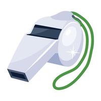 A whistle icon in flat editable vector