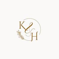 KH initial wedding monogram logo vector