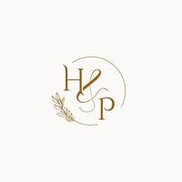 HP initial wedding monogram logo vector