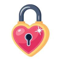 Check this flat icon of heart lock vector