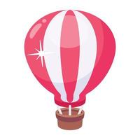 Hot air balloon flat icon design