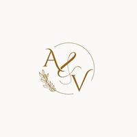 AV initial wedding monogram logo vector