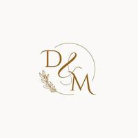 logotipo de monograma de boda inicial dm vector