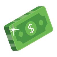 A flat dollar cash icon vector