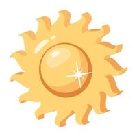 listo para usar icono plano de sol vector