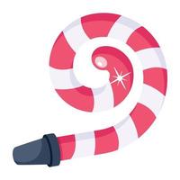 An icon of party blower flat design vector