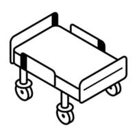 A customizable outline icon of stretcher vector