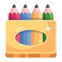 A flat modern icon of color pencils vector