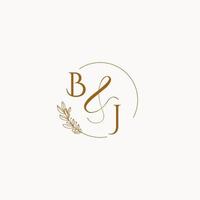 BJ initial wedding monogram logo vector