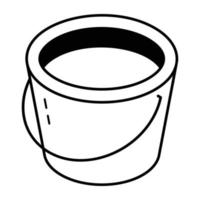 An icon of paint bucket line design vector