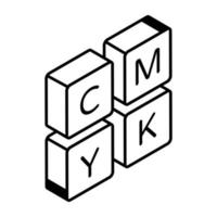 Modern CMYK colour line icon design vector