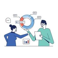 Check this flat illustration of project discussion vector