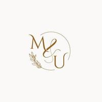 MU initial wedding monogram logo vector