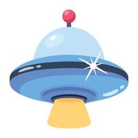Space travel, flat icon of alien craft vector