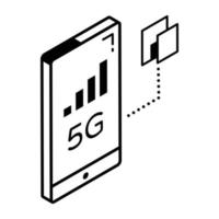 Icon of 5g network isometric design vector