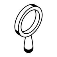 A magnifier glass isometric line icon vector