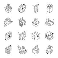 Ecommerce and Product Management Outline Icons