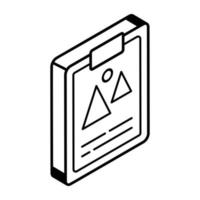 Modern file format line icon download vector