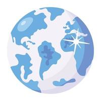 A captivating flat icon of world vector