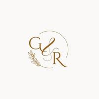 GR initial wedding monogram logo vector