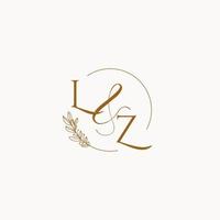 LZ initial wedding monogram logo vector