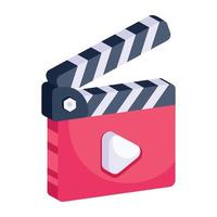 Trendy flat vector of clapperboard