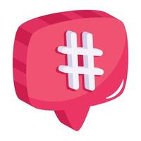 Icon of hashtag editable vector