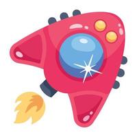 Modern handcrafted flat icon of rocket vector