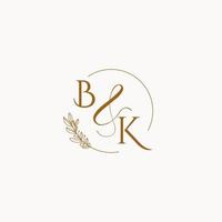 BK initial wedding monogram logo vector