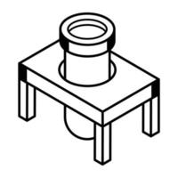 A lab table line isometric icon vector