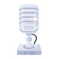 An icon of mic flat design vector