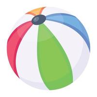 obtén este increíble icono plano de pelota de playa vector